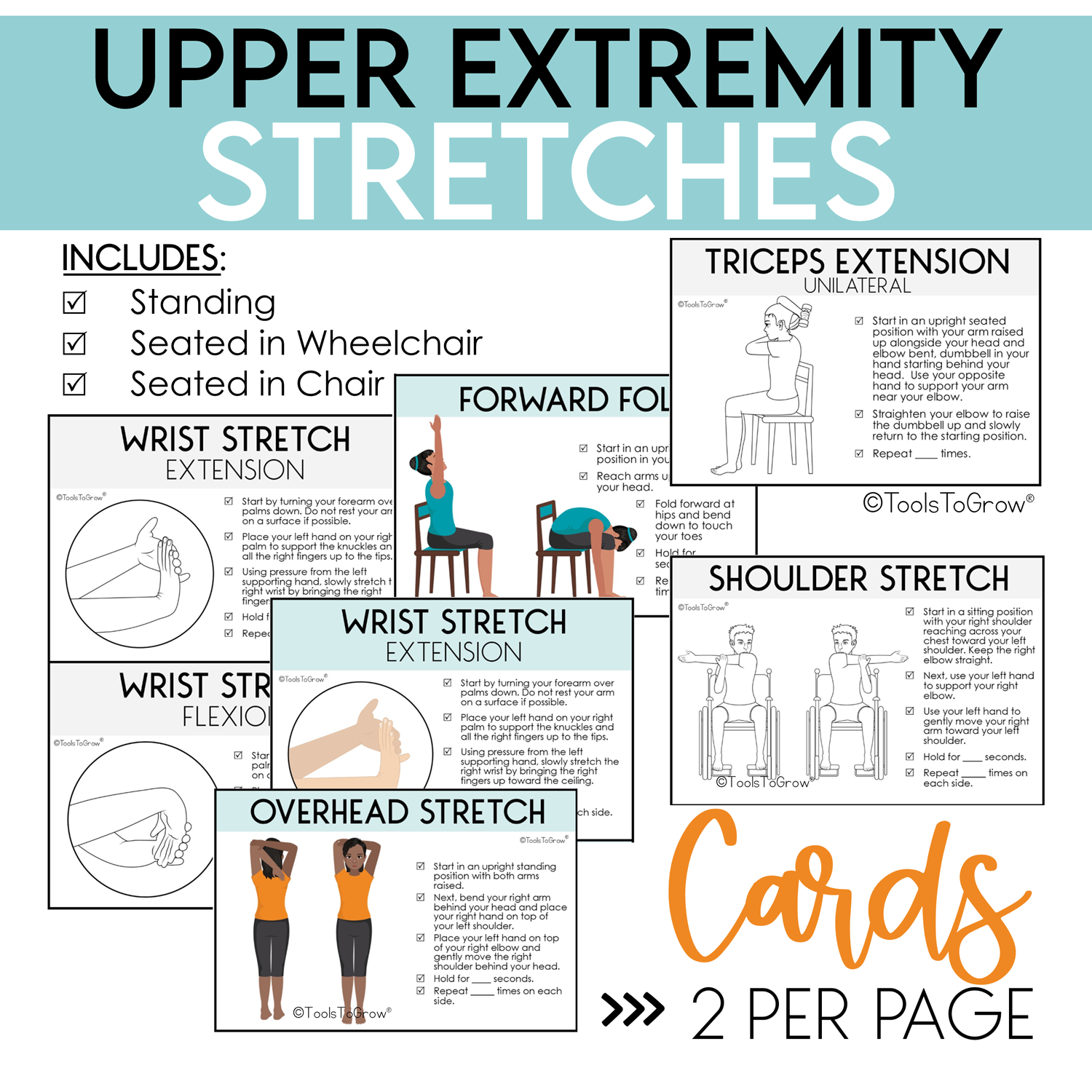 BUNDLE: Lower Extremity AND Upper Extremity Strengthening Exercises & Range  of Motion/Stretches