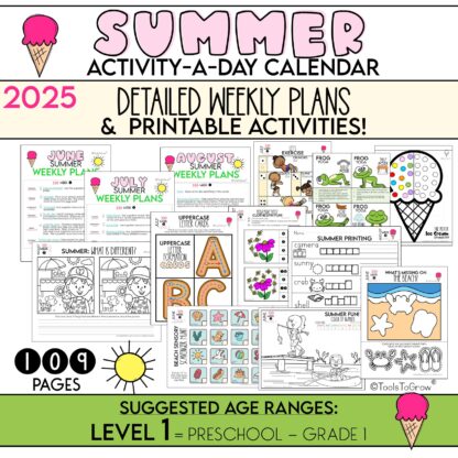 LEVEL 1: 2025 Summer Activity-a-Day Calendar + Weekly Plans + Resources= Preschool-Grade 1 - Image 2
